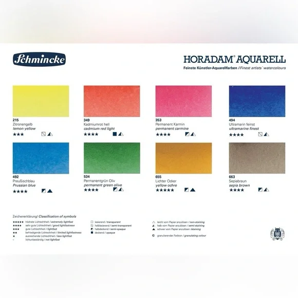 Schmincke - HORADAM AQUARELL Small Color Box with 8 1/2 Pans Watercolor Paint - Picture 5 of 12